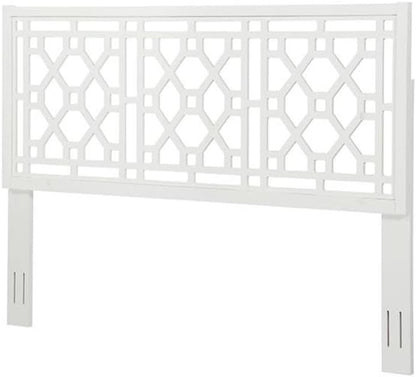 Thomas Chippendale White Wood Headboard - King