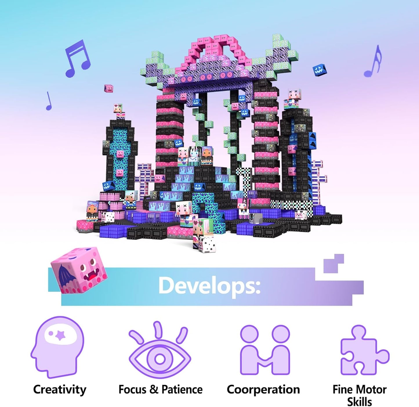 100PCS Magnetic Blocks for Girls, Build Magwonder with Magnet Building Toys Set, Princess Sensory Gift for Boys Girls Birthday (1 Inch)