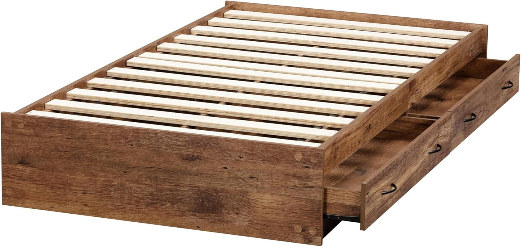 Model 6008K Twin Sized Bookcase Headboard and Twin Sized Platform Bed Combo in Mountain Oak