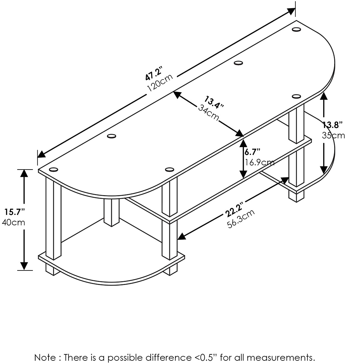 Turn-S-Tube Wide TV Entertainment Center, Espresso/Black