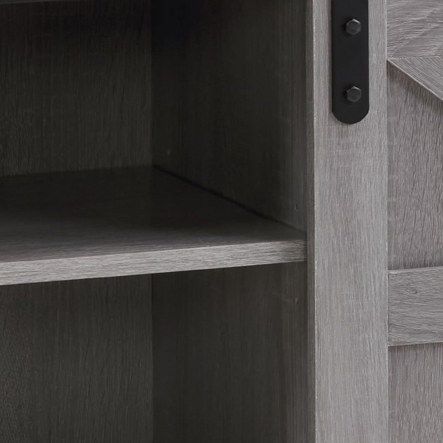 58" TV Stand, Modern & Farmhouse Wood Entertainment Center for Tvs up to 65", with Sliding Barn Door, Storage Cabinet Table, Adjustable Shelves (Gray)