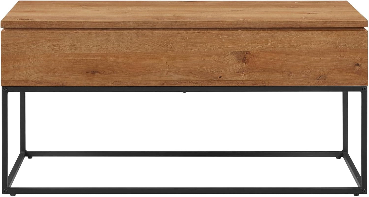 Akron Modern Open Box Lift-Top Storage Coffee Table, 40 Inch, English Oak