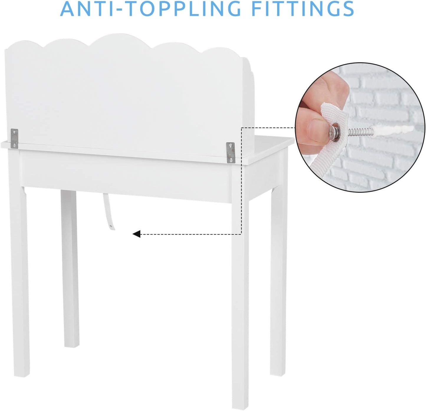 Small White Writing Desk with Hutch and USB Ports, 31.5 Inch Home Office Desk with Drawers, Study Table for Kids/Student, Makeup Dressing Table save Space Gifts