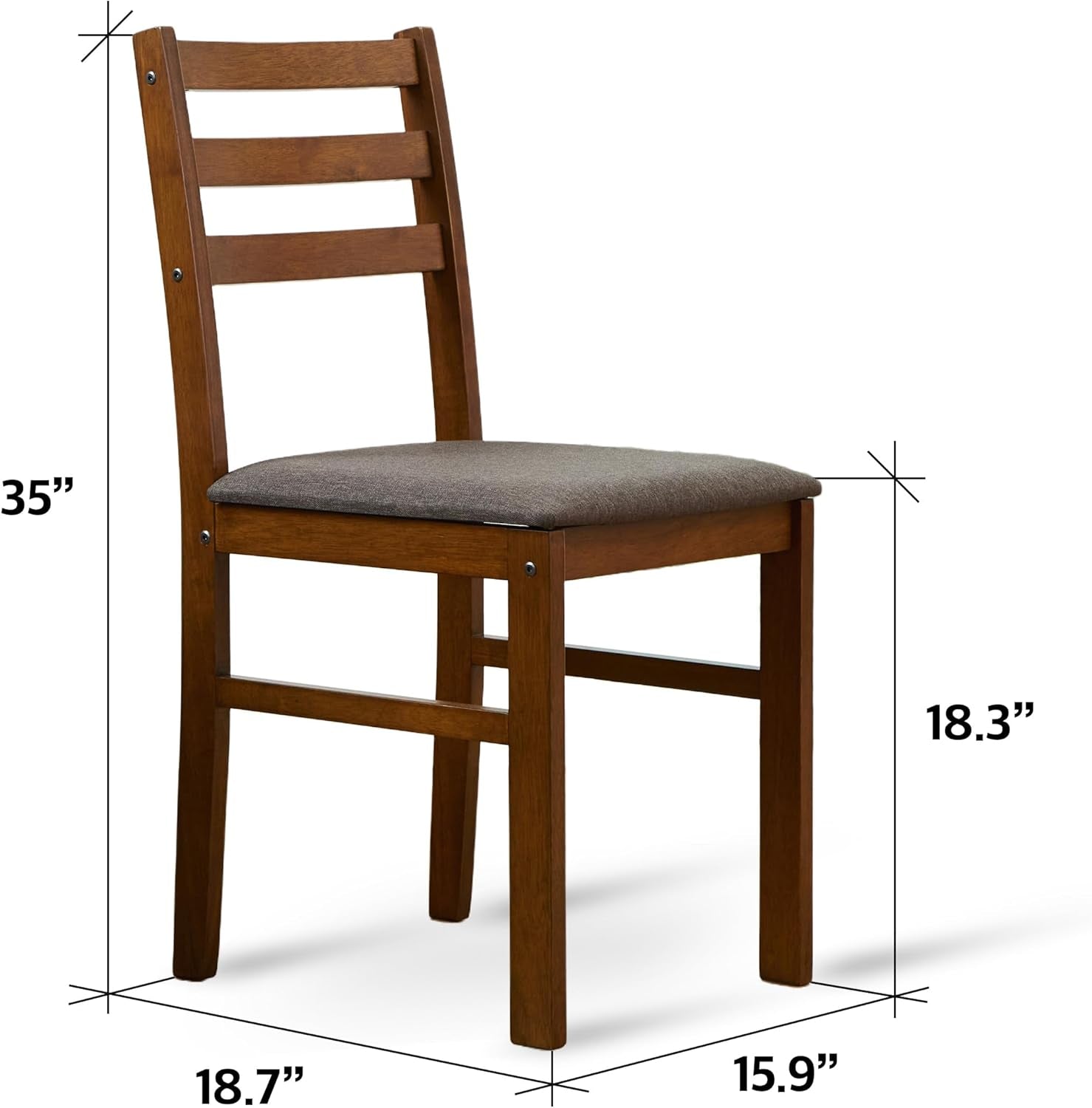 Seattle 3-Piece Wooden Dining Table Set for 2, Modern Farmhouse Kitchen Dining Room Set with Solid Wood Ladder Back Chairs for Small Space (Antique)