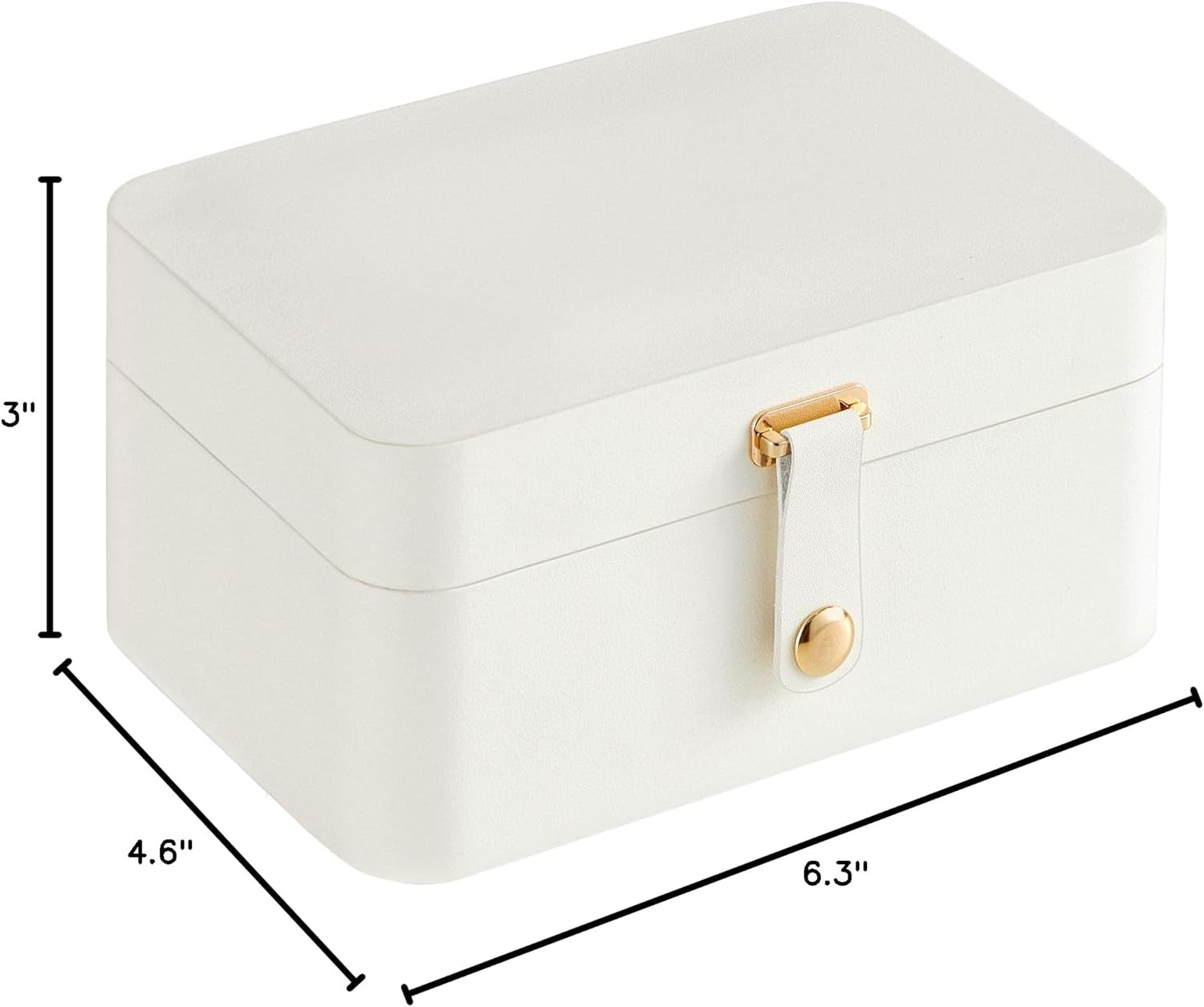 Jewelry Organizer Box, 2-Layer Travel Case for Earrings, Necklaces, Bracelets - Portable Jewelry Storage with Large Capacity, Gift-Ready Box for Women & Girls, Cloud White UJBC166W01