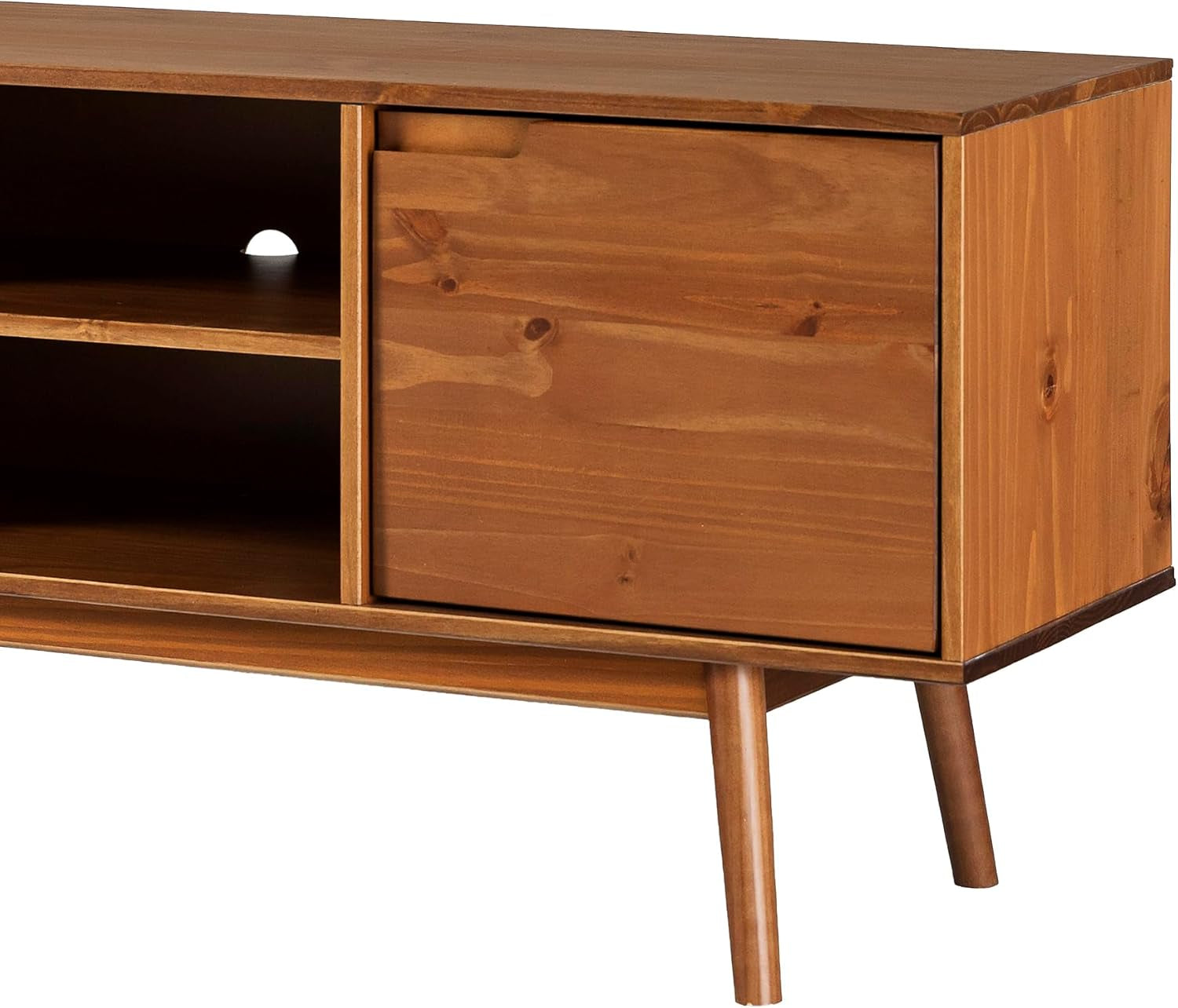 Mabel 58 Inch Modern 2 Door Solid Wood TV Stand for Tvs up to 65 Inches - Caramel