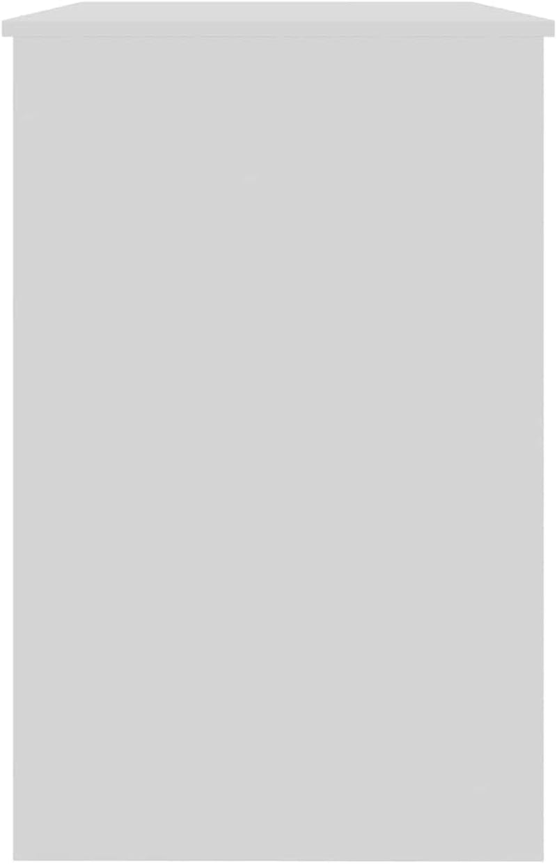 White Engineered Wood Compact Computer Desk, Rectangular Modern Office Desk for Home, Study, Small Spaces, 39.4 X 19.7 Inch Work Table