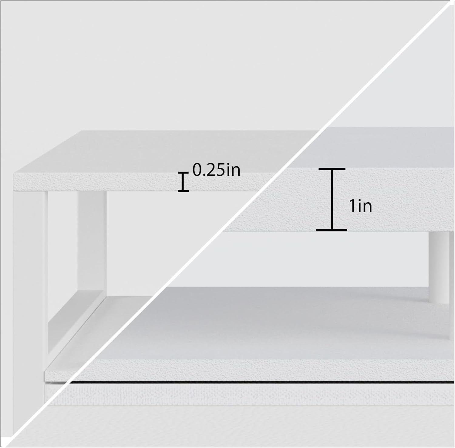 White Night Stand with Drawers, LED Bedside Table with Open Shelf, Nightstand with PU Leather Finish Drawers, Small End Table for Bedroom, Living Room, 23.8''H