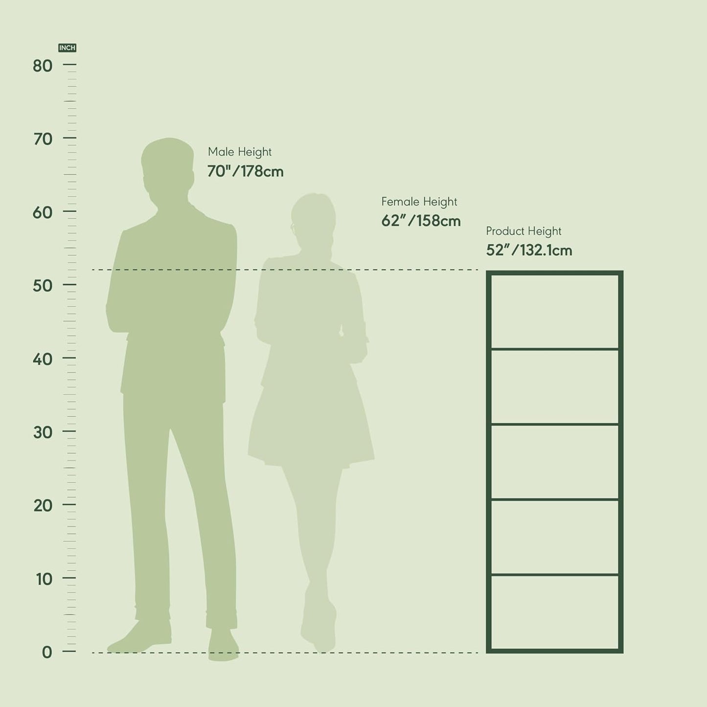 LUDER Book Shelf, 5-Cube Bookshelf, Bookcase with Open Shelf, 9.4 X 15.8 X 52, for Living Room, Bedroom, Home Office, Blackwood