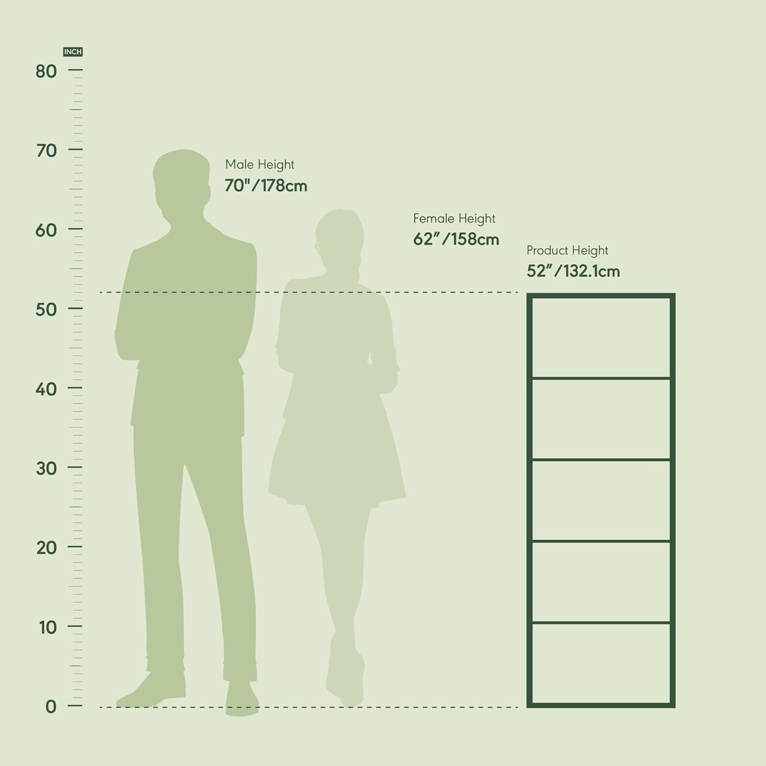 LUDER Book Shelf, 5-Cube Bookshelf, Bookcase with Open Shelf, 9.4 X 15.8 X 52, for Living Room, Bedroom, Home Office, Blackwood