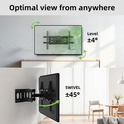 Full Motion TV Wall Mount for 42-82 Inch Tvs up to 120Lbs, TV Bracket with Articulating Swivel Tilt Extension Leveling, Television Mount for Max VESA 600X400Mm Fits 12/16" Wood Stud