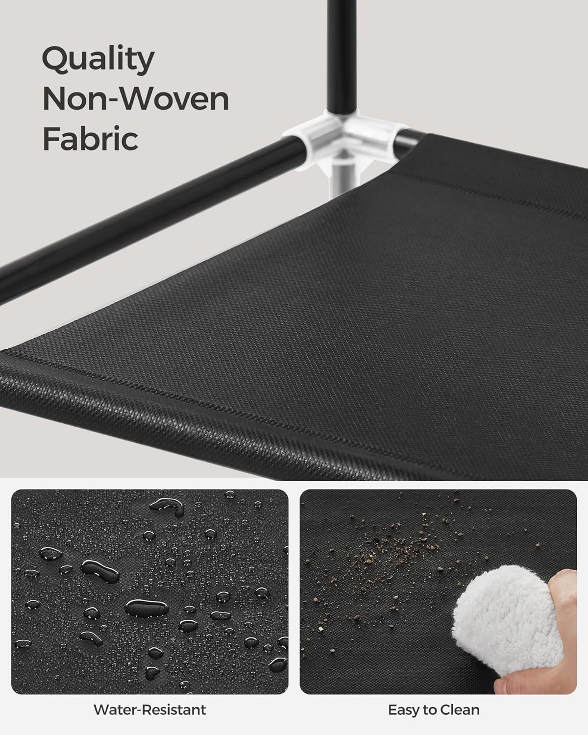 5-Tier Shoe Rack, Shoe Storage for Hallway Closet, Slim and Space-Saving, Metal Frame, Non-Woven Fabric Shelves, Black ULSH55H