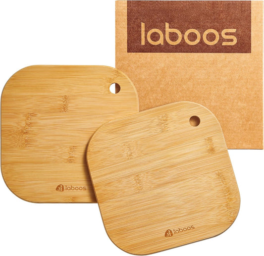 Home Mini Cutting Board Small Fruit Cutting Board Solid Bamboo Wood Board for Baby Infant Dormitoryｉset of 2
