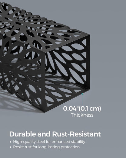 Umbrella Stand, Umbrella Holder for Entryway, Steel Square Umbrella Rack Organizer Freestanding, for Canes Walking Sticks, with a Detachable Drip Tray, 4 Hooks, Black ULUC026B33