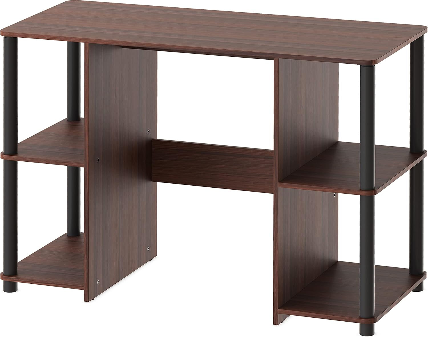 38-Inch Home Office Wood Desk with Double Sided Shelves, Cherry