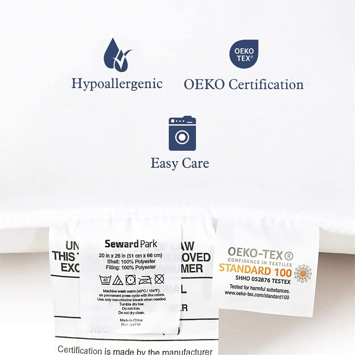 Bed Pillow King Size Set of 2, Shams Insert 20 X 36 Inch, down Alternative Cooling Pillows for Stomach, Side or Back Sleeper