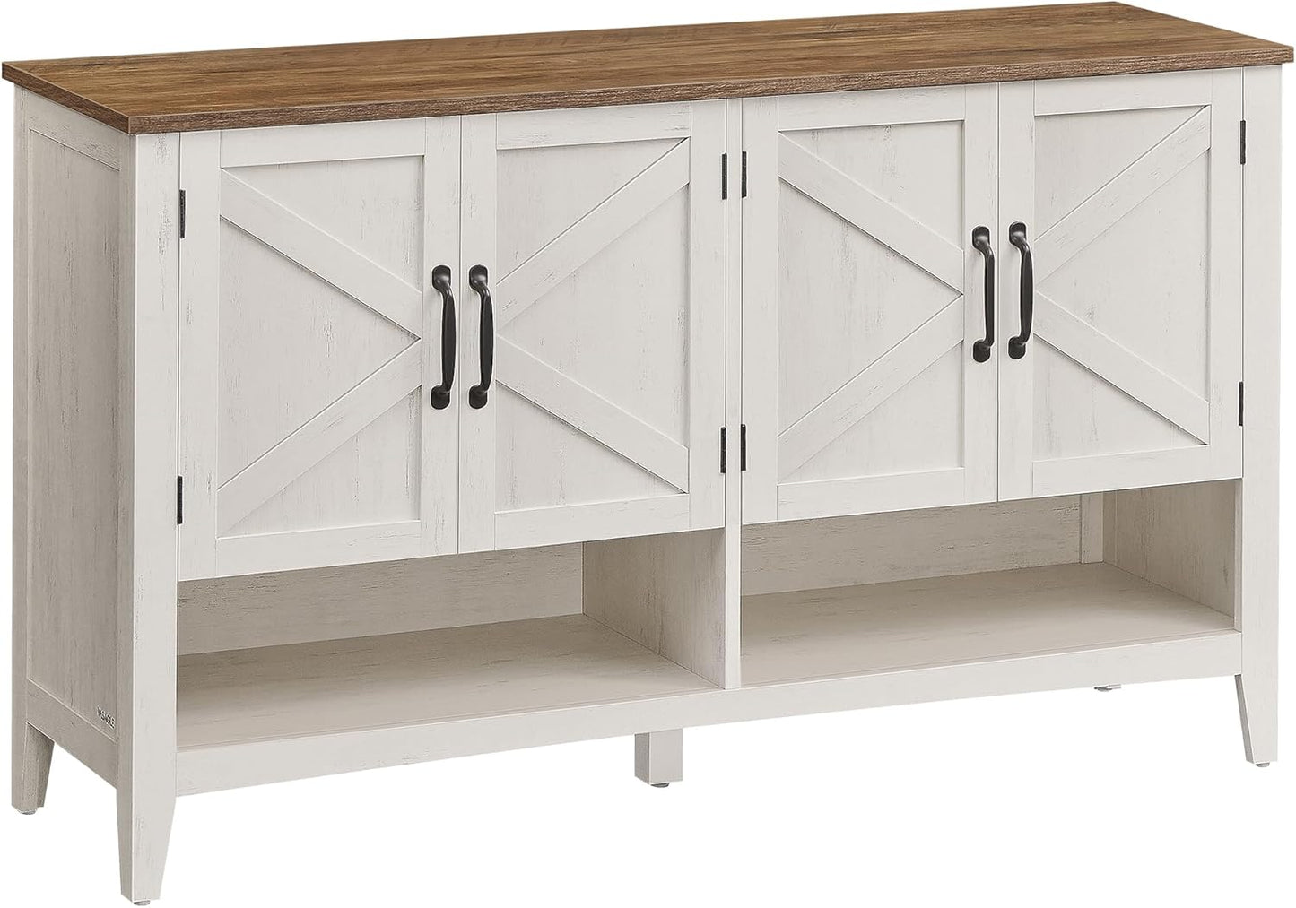 Shoe Cabinet, 3-Tier Shoe Storage Organizer, Farmhouse Freestanding Cabinet with Height-Adjustable Shelf, 13.8 X 47.2 X 27.6 Inches, Entryway, Rustic White ULBC039W01