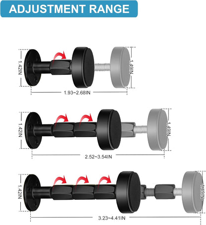 4PC Black Headboard Stoppers for Wall，Adjustable Bed Frame Anti-Shake Tool, Stop Headboard Movement, Protect Walls, Easy to Install(30-112Mm)