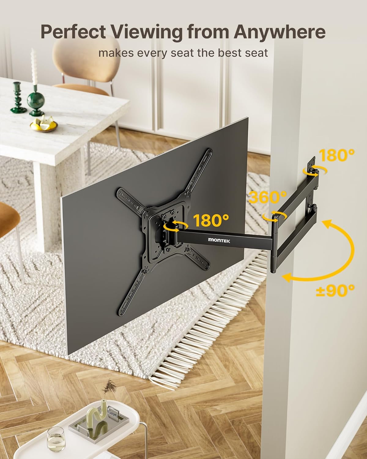 Long Arm TV Wall Mount for Most 23-65 Inch Tvs, 29 Inch Long Extension TV Mount Swivel and Tilt, Full Motion Wall Mount Tv Bracket Fit Max VESA 400 X 400Mm, up to 77 Lbs
