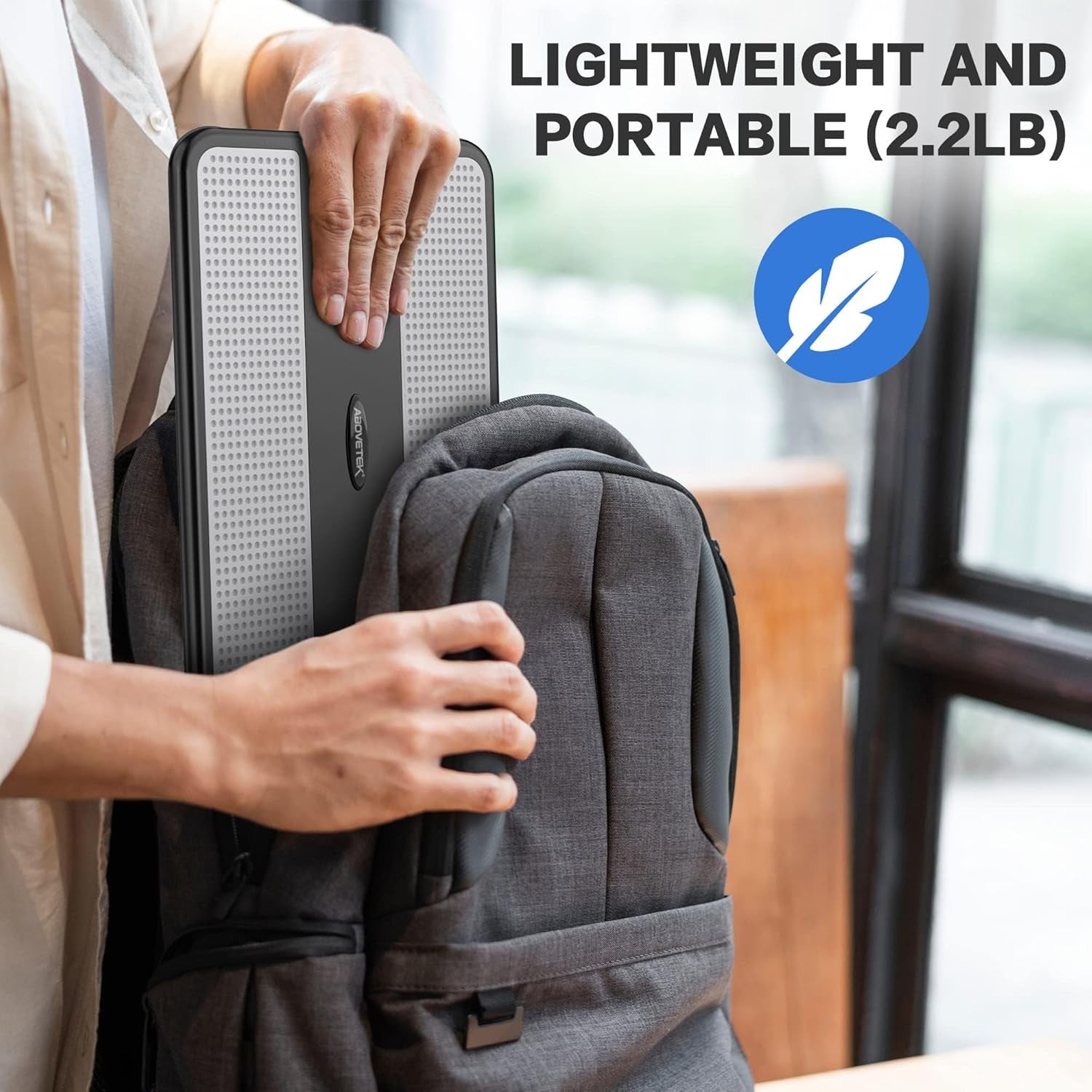 Portable Laptop Lap Desk W/Retractable Left/Right Mouse Pad Tray, Non-Slip Heat Shield Tablet Notebook Computer Stand Table W/Sturdy Stable Work Surface for Bed Sofa Couch or Travel