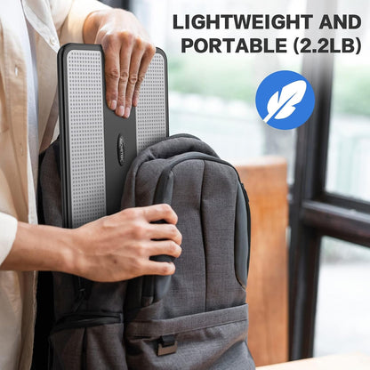 Portable Laptop Lap Desk W/Retractable Left/Right Mouse Pad Tray, Non-Slip Heat Shield Tablet Notebook Computer Stand Table W/Sturdy Stable Work Surface for Bed Sofa Couch or Travel