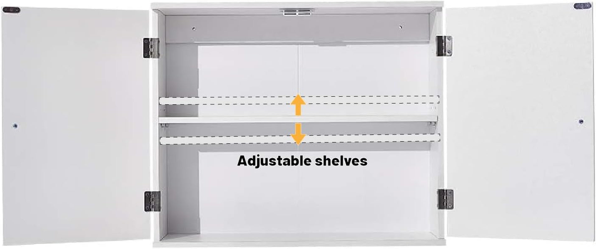 Bathroom Wall Cabinet with 2 Doors, over the Toilet Storage Organizer with Adjustable Shelf, Space Saving Wall Mounted Cabinet Cupboard Unit