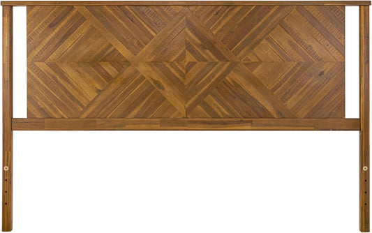 Ethan King Wood Headboard Only - Rustic & Scandinavian Style without Bed Frame - Acacia Wood - Easy Assembly - Rustic Brown