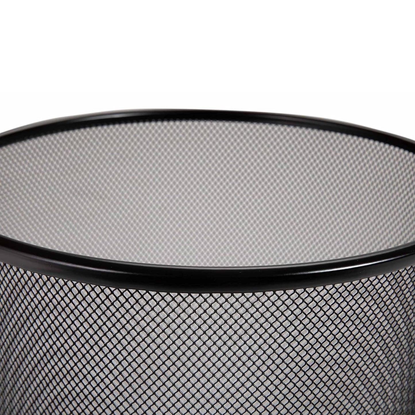 2-Pack Steel Mesh round Trashcan Wastebasket for Trash or Recycle in the Home, Office, or Garage, Black, 6 Gallon
