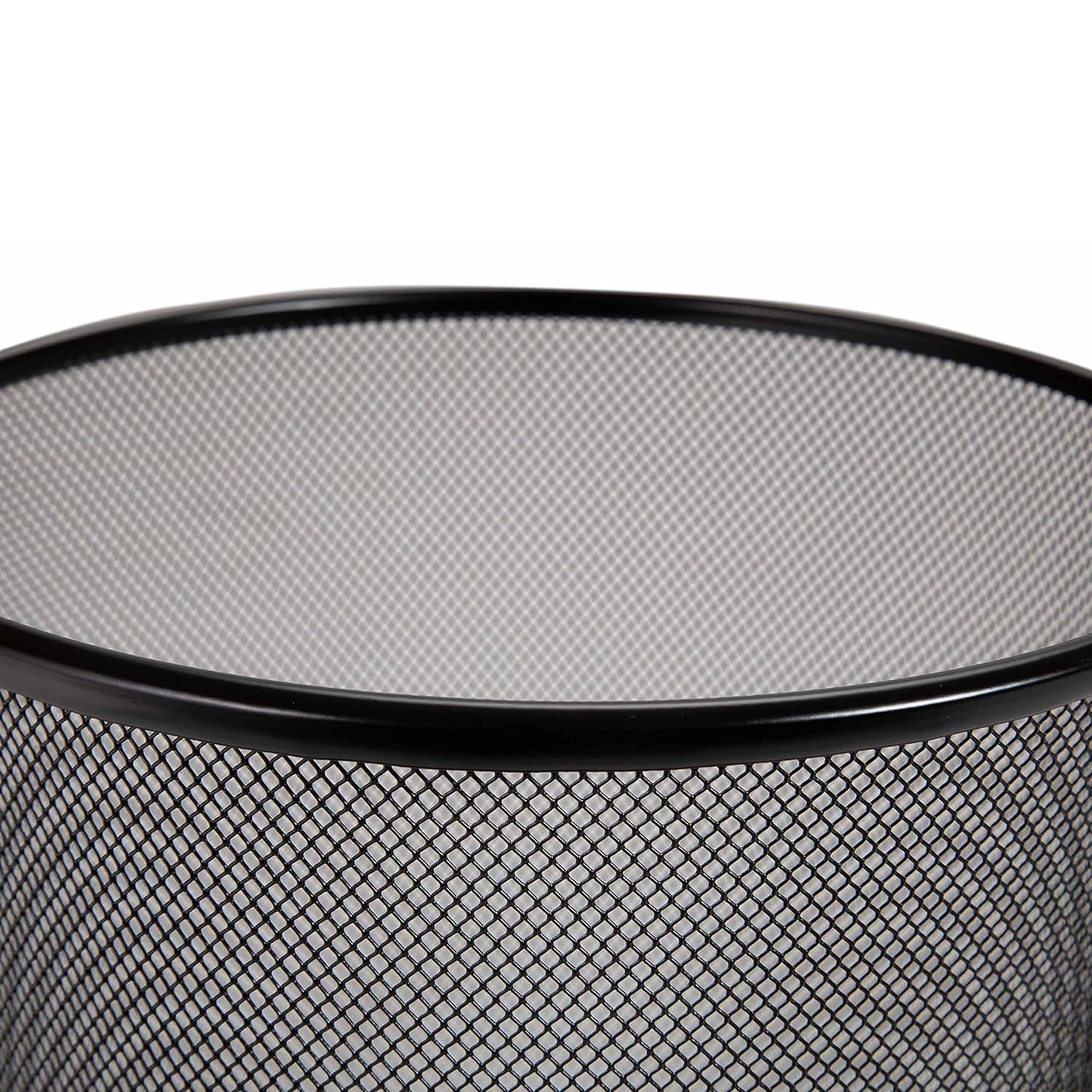2-Pack Steel Mesh round Trashcan Wastebasket for Trash or Recycle in the Home, Office, or Garage, Black, 6 Gallon