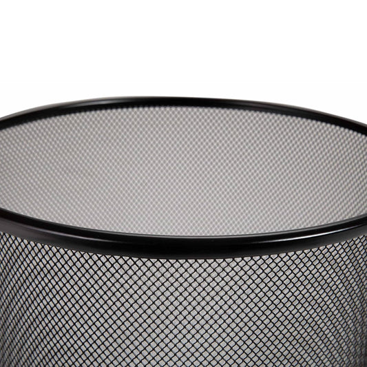 2-Pack Steel Mesh round Trashcan Wastebasket for Trash or Recycle in the Home, Office, or Garage, Black, 6 Gallon