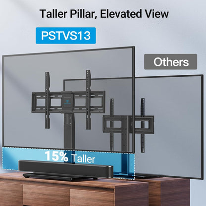 Universal Swivel TV Stand Legs for 37-65 75 Inch LCD LED Tvs, Height Adjustable Table Top Mount with Tempered Glass Base, VESA 600X400Mm, Television TV Stands Holds up to 99Lbs, PSTVS13
