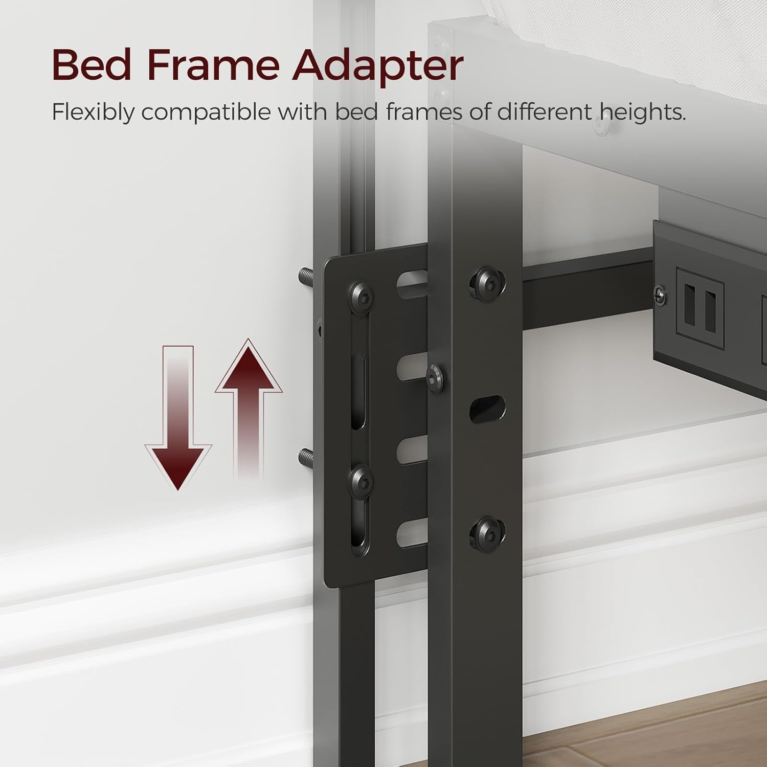 Queen Size Headboard Only, Metal Headboard with Adapters, Minimalist Industrial Style for Queen Size Beds, Rustic Brown and Black