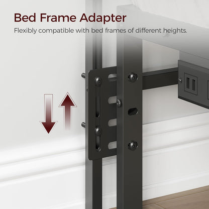 Twin Size Headboard Only, Metal Headboard with Adapters, Minimalist Industrial Style for Twin Size Beds, Rustic Brown and Black