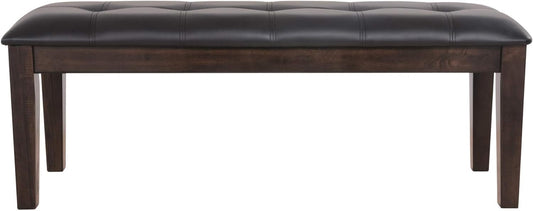 Signature Design by Ashley Haddigan Traditional Upholstered Dining Room Bench, Dark Brown