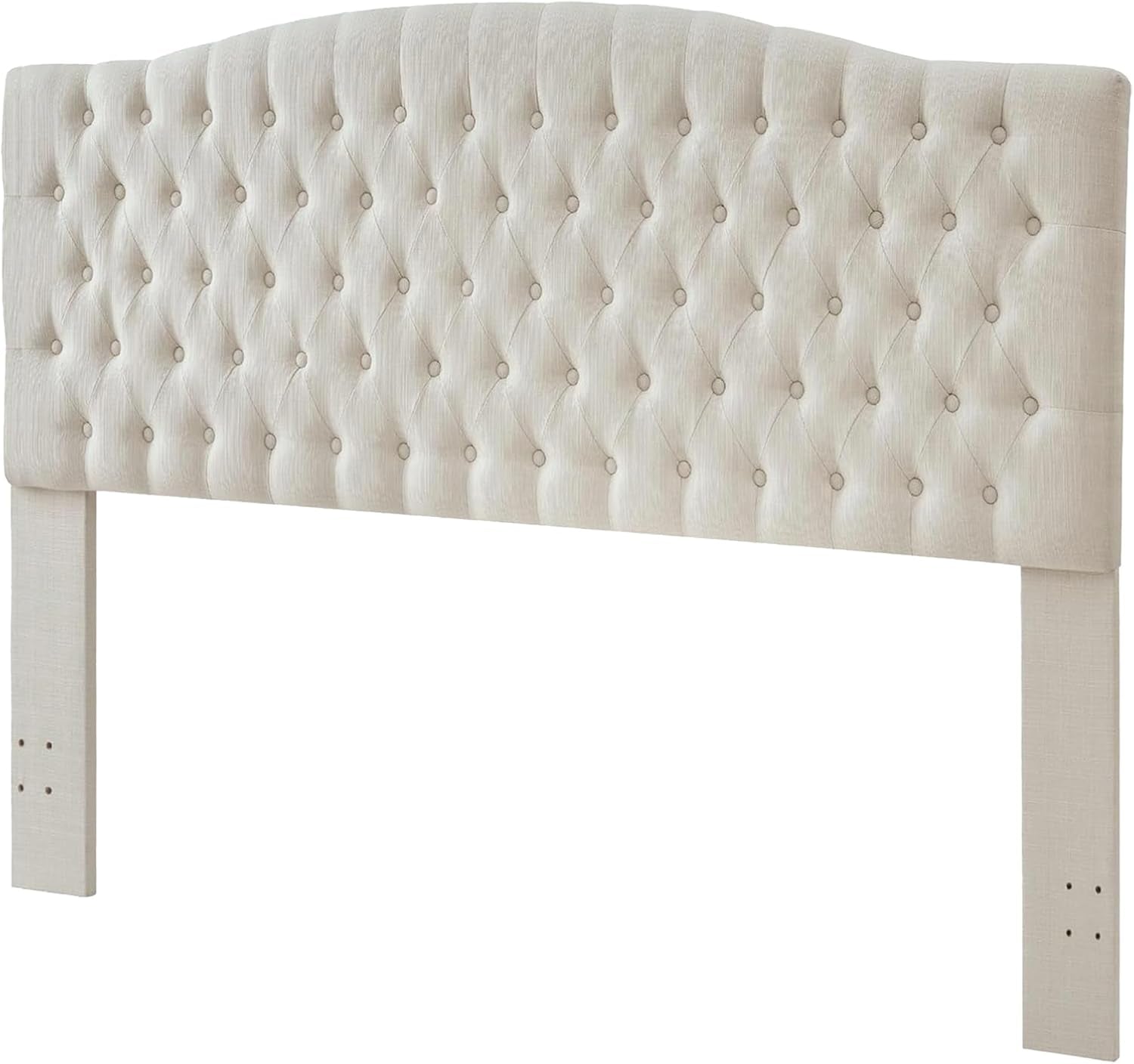 Linen Upholstered Headboard King/Cal King Size Latest Model Wall Mount, Bed Frame Mount, Featuring High-Density Sponge Padding, Luxury Texture Easy Assembly Comfort and Style-Ivory