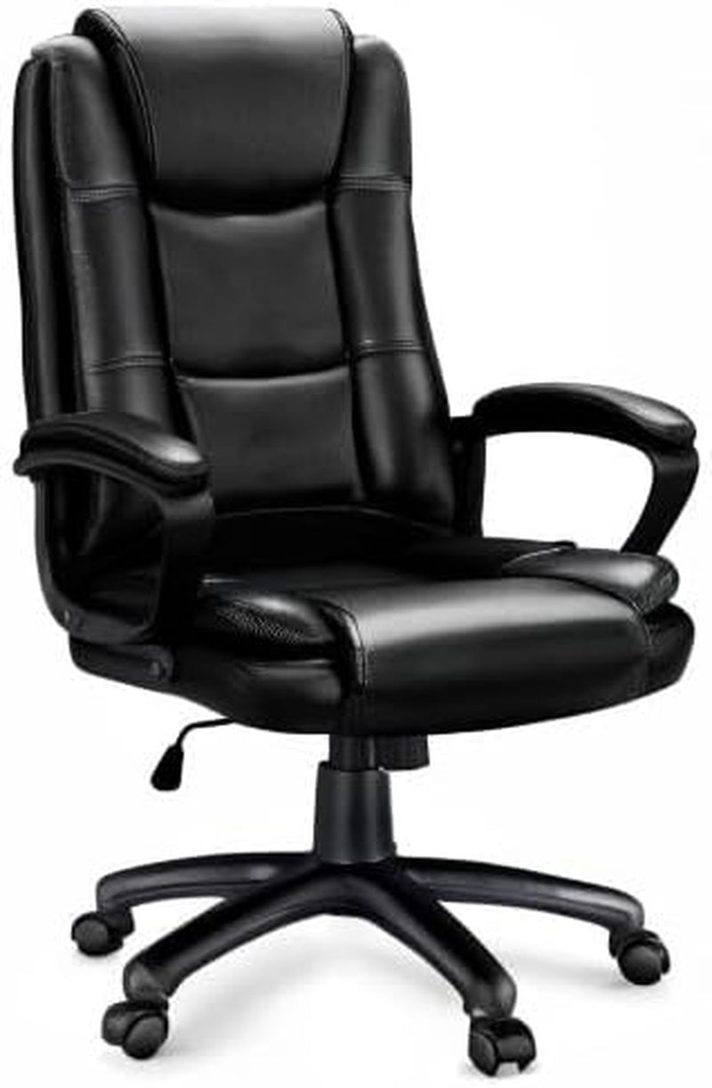 Home Office Chair, 400LBS Big and Tall Computer Chair Heavy Duty Design, Ergonomic High Back Cushion Lumbar Back Support, Adjustable Executive Leather with Armrest