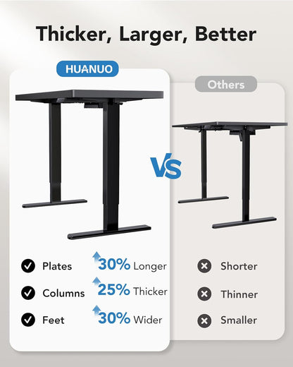60 X 30 Inch Large Standing Desk, Powerful Brushless Motor Large Height Adjustable Table, 4 Memory Preset Stand up Work Station Sit Stand Desk, Home Office with Thick T-Shaped Frame