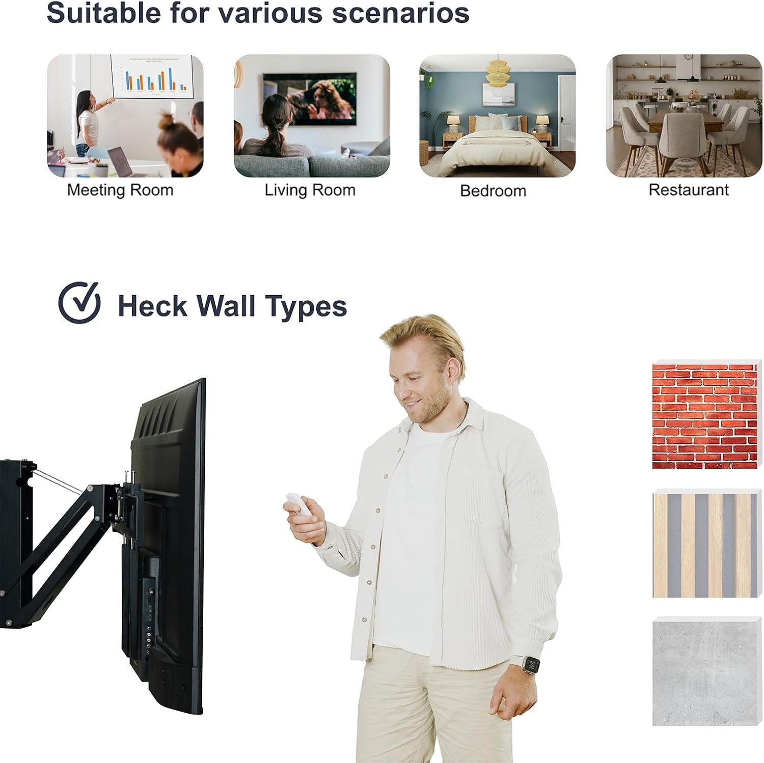 Motorized Fireplace TV Wall Mount for 32 to 75 Inch Screen up to 88 Lbs, Drop down TV Mount Height-Adjustable, Black