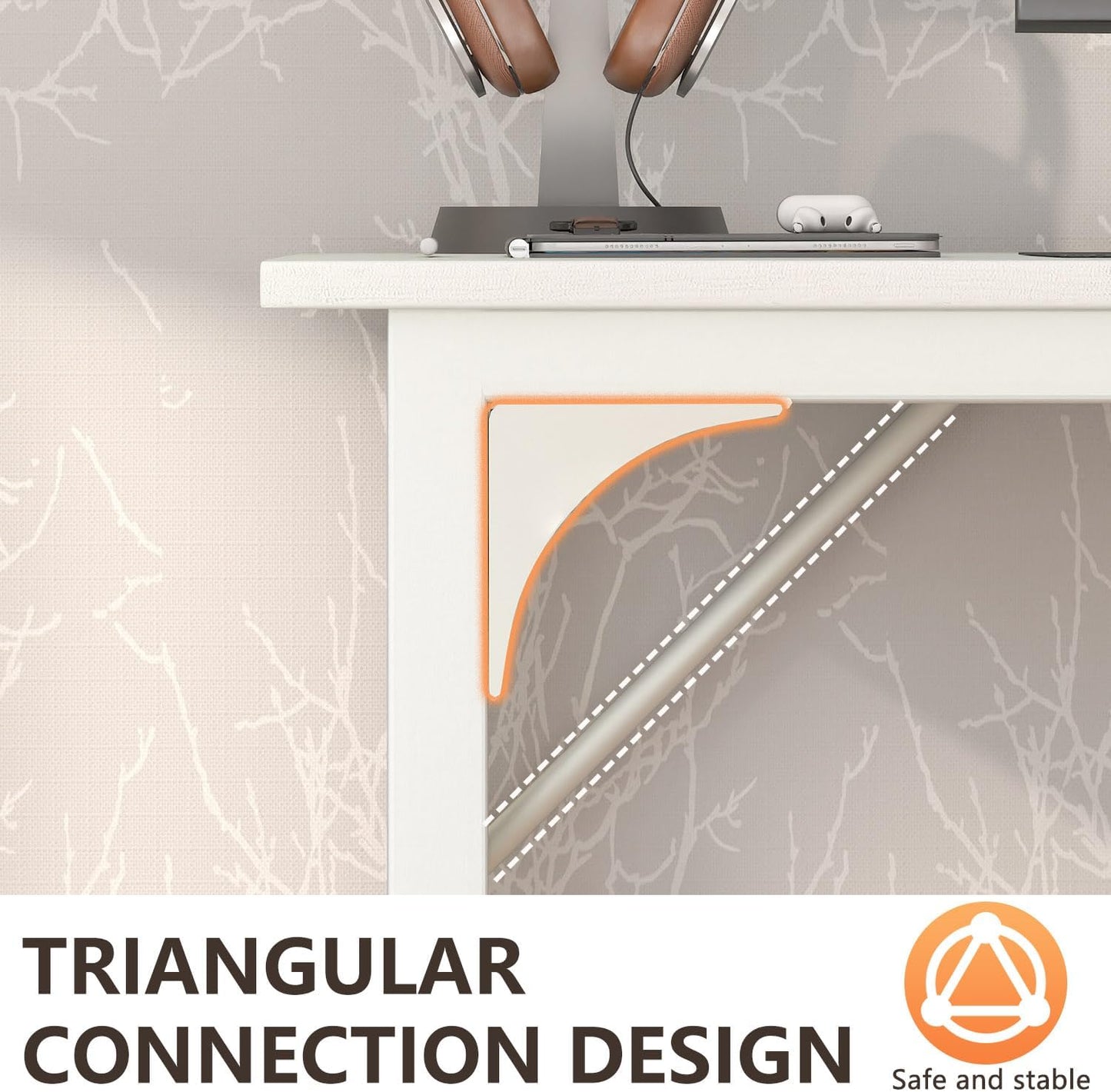 Computer Desk,Home Office Desk, Modern Simple Style for Home Office Study Writing (White, 32 Inch)