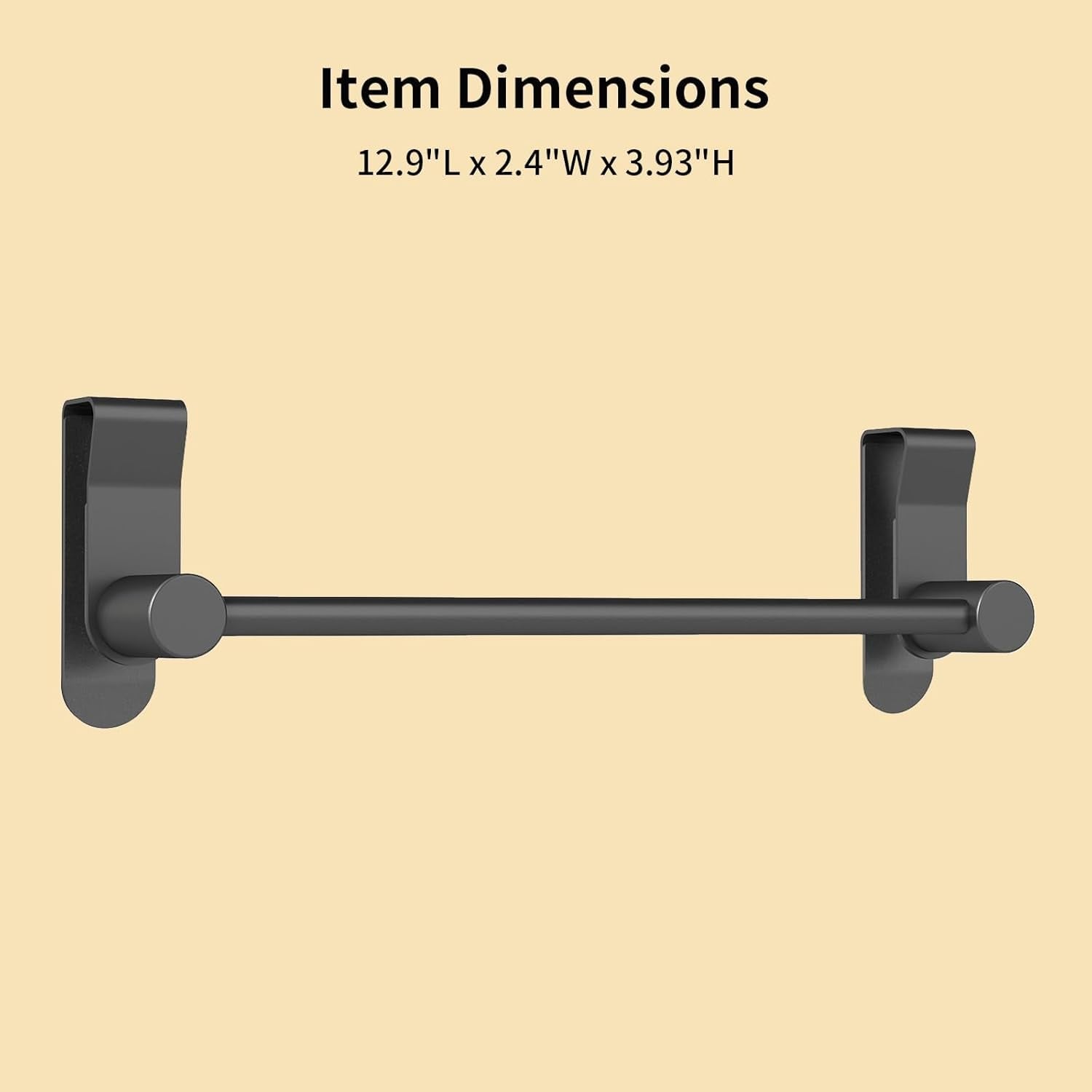 Matte Black over Door Towel Rack, Stainless Steel over Cabinet Cupboard Towel Bar Kitchen Bathroom Towel Holder, Storage Dish Towel Holder, 2 Pack,