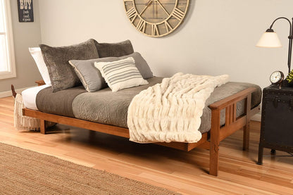 Monterey Futon Set, No Drawers, with Barbados Base and Suede Black Mattress