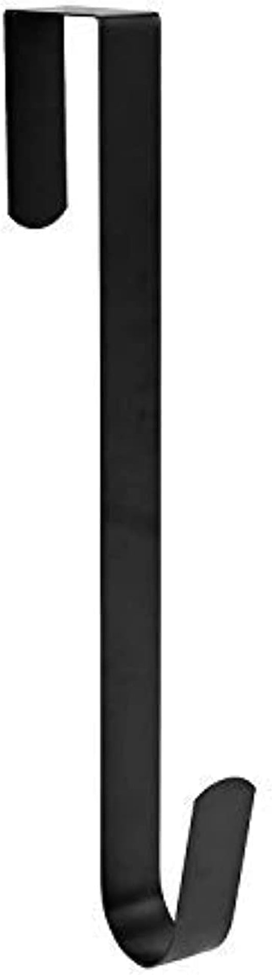 15" Wreath Hanger for Front Door,Sturdy Steel Wreath Door Hanger,Over the Door Hanger Hook (Black,1)