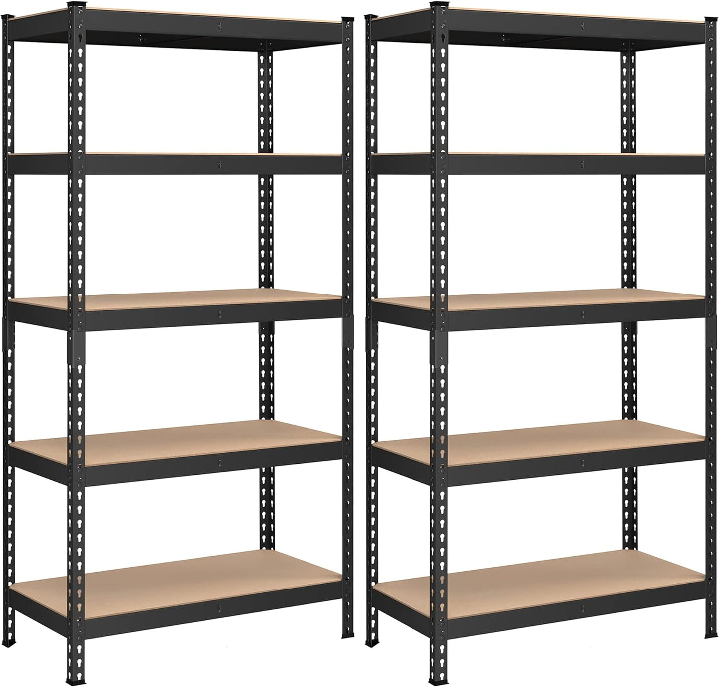 5-Tier Storage Shelves, Load 2310 Lb, Set of 2 Garage Storage, Boltless Assembly, Adjustable Shelving Unit, 17.7 X 35.4 X 70.9 Inches, for Study Shed Basement, Black UGLR450B02