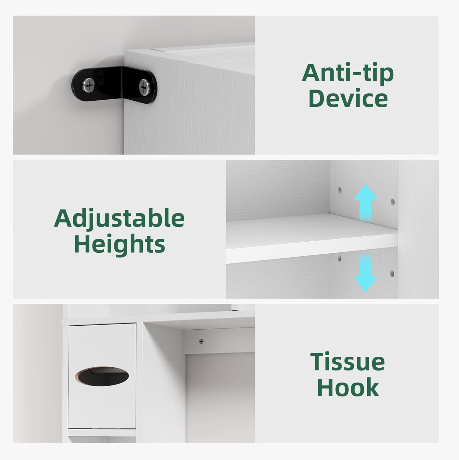 Over the Toilet Storage Cabinet, Bathroom Shelf over Toilet, Bathroom Storage Cabinet Organizer, White