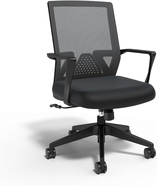 Cartwright Ergonomic Office Desk Chair, Adjustable with Breathable Mesh & Lumbar Support, Perfect for Home & Office, Black