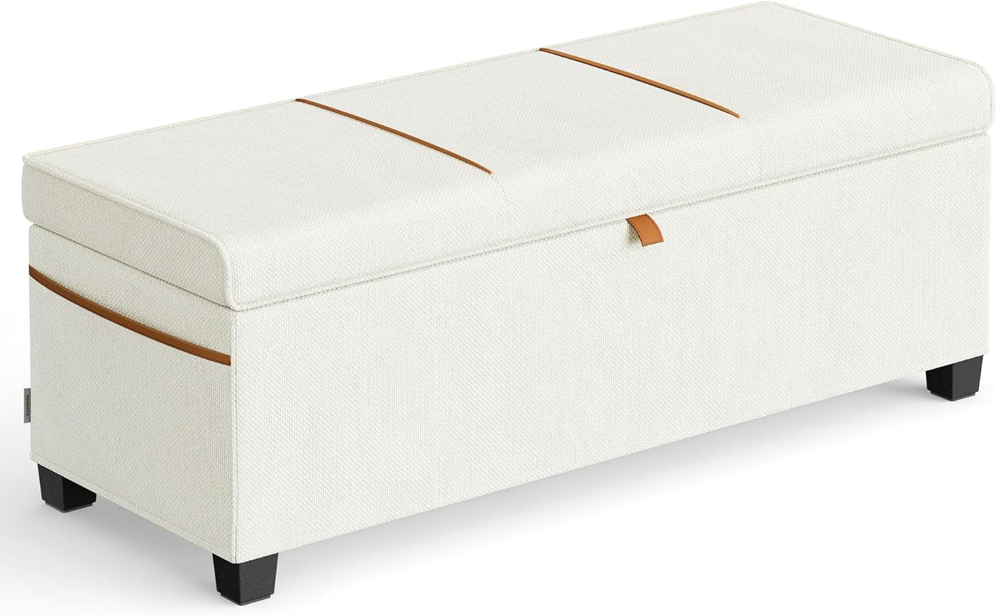 Storage Ottoman Bench, Foot Rest with Legs, 15.7 X 43.3 X 15.7 Inches, End of Bed Bench, Storage Chest, Load up to 660 Lb, for Living Room, Bedroom, Entryway, Dark Gray ULSF088G01
