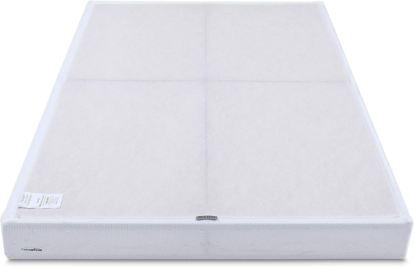 Smart Box Spring Bed Base, 5-Inch Height Mattress Foundation, Tool-Free Easy Assembly, Queen, 79"L X 59.5"W X 5"H, White