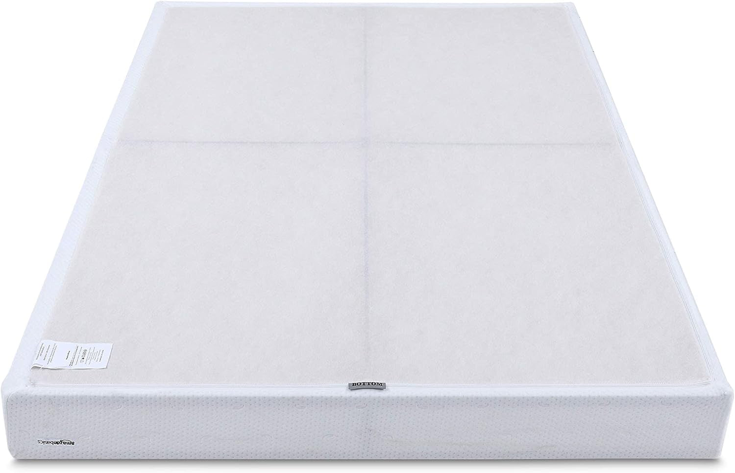 Smart Box Spring Bed Base, 5-Inch Height Mattress Foundation, Tool-Free Easy Assembly, Queen, 79"L X 59.5"W X 5"H, White