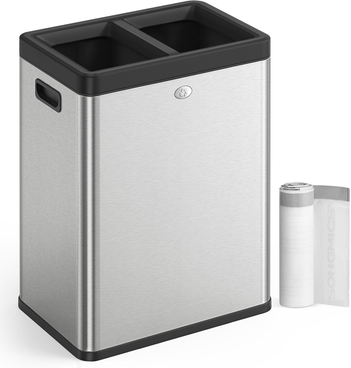 Motion Sensor Trash Can, 18-Gallon (68L) Automatic Kitchen Garbage Can with Stay-Open Lid, Soft Close, Stainless Steel, 15 Trash Bags Included, Ink Black ULTB630B68