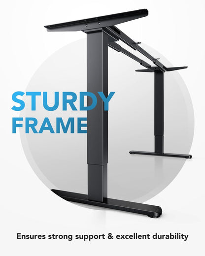 Electric Standing Desks Frame with 265 Lbs Dual Motor,Thick T-Shaped Desk Legs Made of Automotive Grade Steel,For Max 90″X31.5″ Desktop, Height Adjustable Desk Frame for Home Office, Frame Only